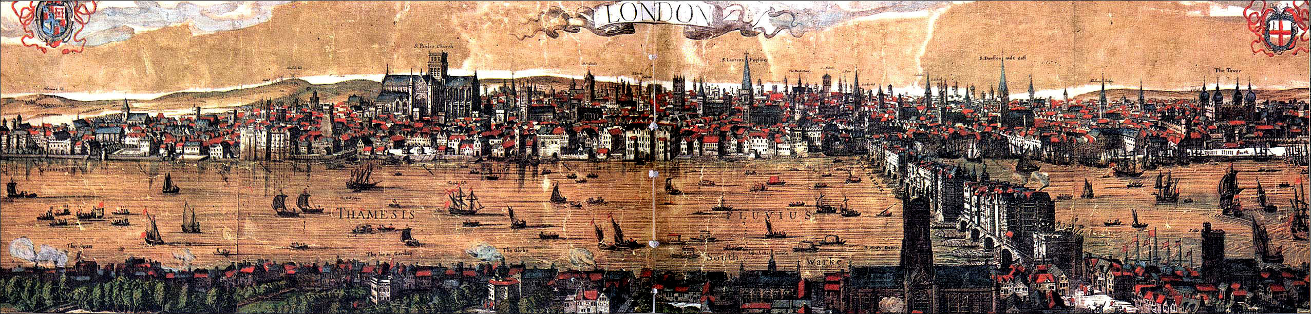 Visscher's Panoramic View of London, 1616