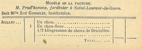 Chapitre 90, page 314, Modèle de la facture